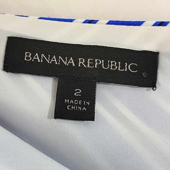NWOT Banana Republic Blue Striped One Shoulder Midi Dress Size 2 - Picture 7 of 10